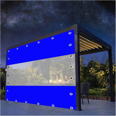 Garden Gazebo PVC Curtains, Porch Clear Tarp with Eyelet for Outdoor,Pergola,Balcony,Easy to Install, Customizable (Color : Blue, Size : 2.2x2.5m/7.22x8.2ft)
