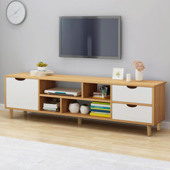 TV Stand,Modern Entertainment Center with 3 Storage Cabinet and 4 Layers Open Shelves, Mid-Century Modern Television Stand for 55 inch TV,TV Console Table Media Cabinet for Living Room, Bedr