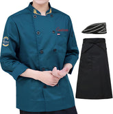Personalized Chef Jacket Custom Embroidered Name Chef Coat Long Sleeve Unisex Restaurant Kitchen Cooking Chef Uniform