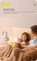 Desktop Heater Small Home Bedroom Portable Heater Digital Timer Heating with 2 Heating Settings, 1000W, White