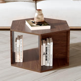 WELLAND Hexagonal Multifunctional Coffee Table, Walnut