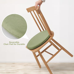 Round Memory Foam Chair Cushion Circle Bar Stool Pad Detachable Chair Seat Cushion with Removable Cover and Rubber Back Anti Slip Kitchen Dining Chair Pad 13 Inches Grey