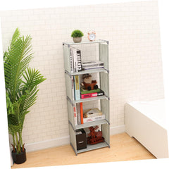 Happyyami 1pc Desktop Bookshelf Modern Bookcase for Home Office Grey Storage Rack for Books and Office Supplies Space-Saving Organizer for Study and Living Areas
