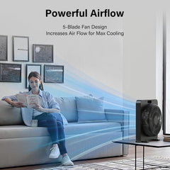 24" Space Heater, JRD Fast Heating Portable Electric Heater with Remote, Night Light, 80° Oscillation,4 Mode, Overheat&Tip-Over Protection, Ceramic Heat for Bedroom Office Indoor