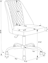 Coaster Home Furnishings Althea Upholstered Adjustable Home Office Desk Chair Grey