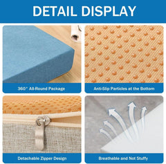 11/12/14/16 in Square Stool Cushion with Ties, Non-Slip Bar Stool Indoor Chair Pads with Machine Washable Cover Kitchen Chair Cushions Textured Barstool Pad(@15, 30x30x5cm/12x12x2in)