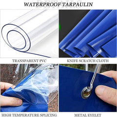 Waterproof Pergola Tarpaulin Side Panels, Outdoor Clear Tarp Curtains, Transparent Tarpaulin Side Panels for Gazebo Garden Carport, 0.3mm,WxH-4x2m/13 * 6.6ft