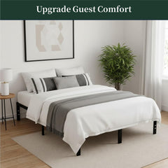 Twin Size Bed Frame, 14 Inch Metal Platform Bed Frames with Heavy Duty Steel Slat Support, No Box Spring Needed, Easy Assembly, Under Bed Storage