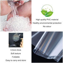 Outdoor Clear Tarp Curtains With Zipper,Pergola Gazebo Patio Porch Carport 0.5mm Pvc Transparent Tarpaulin Side Panels,Waterproof Tarpaulin With Grommets,Partition Curtains,L×H-3.7*1.8m(12.1*5.9ft)