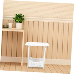 PRETYZOOM Wooden Bedside Table Storage Shelf Modern Minimalist Side Table for Bedroom Living Room Space Nightstand for Organizing Essentials