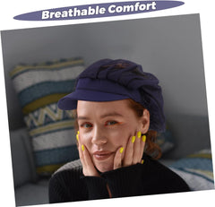 OUNONA Unisex Chef Hat Breathable Mesh Cotton Cooking Hat for Men Women Food Service Hair Nets Mesh Cap Food Service Caps Navy