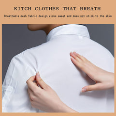 Custom Embroidered Chef Coat Men's Short Sleeve Chef Jacket Cooking Chef Uniform Set Kitchen Work Shirt with Double Breasted