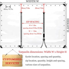 Outdoor Curtains, Transparent Gazebo Tarpaulin Side Panels, Clear PVC Tarp Curtains with Zip, Pergola Carport Waterproof Tarpaulin Side Panels,WxH-2.8x3m/9.2 * 9.8ft