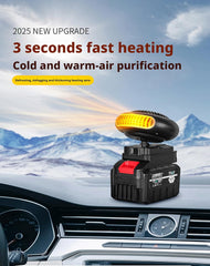 Battery Operated Heaters for Indoors Car, 1500mah Portable Heater Battery Powered with Anti-Tilt, 10㎡ Defogging Car Window Defroster for Cars Office Indoor, Quiet Long Heating (2 * 10 Batteries)