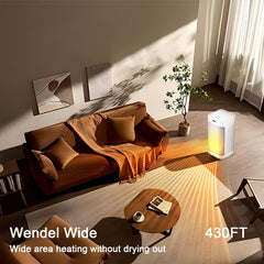 Space Heater, 1500W Portable Electric Heaters for Indoor Use, PTC Ceramic Heater with Remote, Thermostat, 90°Oscillation, 8H Timer, Safe Quiet Room Heater for Home and Office Use (White)