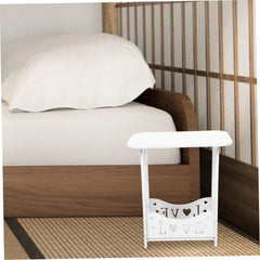 Wooden Side Table Storage Shelf Modern Minimalist Nightstand for Bedroom and Living Room Small Versatile End Table for Home Decor White Style