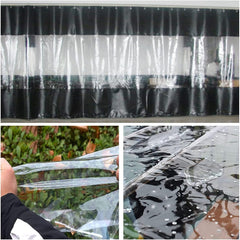 Outdoor Clear Curtains Waterproof Clear Pergola Side Panels Garden Gazebo Curtains for Greenhouses, Canopies, Car Wash Shops, Workshops (Color : Black, Size : 8.2x8.2ft/2.5x2.5m)
