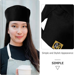 BESPORTBLE Breathable Japanese Korean Chef Hat for Women Comfortable Kitchen Cooking Cap 1-Piece Uniform Hat for Restaurant Use Black