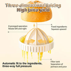 45W Electric Citrus Juicer, 150ml Portable Auto Orange Lemon Blender with 1500mAh USB Rechargeable Battery, 110mm Large Calibre Whole Fruit Juicer for Orange, Lemon
