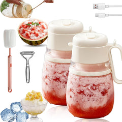 Bloame Blender, Bloame Juicer, Problend 12 Blade 1000ML, Personal Cordless Portable Blender for Shakes and Smoothies,Rechargeable Large Capacity Portable Juicer with Shoulder Strap (TypeB-White -2pcs)