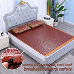 Double Side Cooling Bed Sheet, Folding Summer Sleeping Mat, Traditional Chinese Absorb Sweat Mat, Summer Wood Bed Mat for Apartments, Bedrooms and Dormitories(31.5 x 74.8)