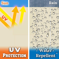 YardGrow 10'x10' Full Zippered Walls for Easy Pop Up Canopy Tent, Enclosure Sidewall Kit with Roller Up Mesh Window and Door, 4 Walls ONLY, Frame not Included (Ecru)
