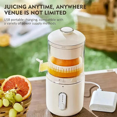 45W Electric Citrus Juicer, 150ml Portable Auto Orange Lemon Blender with 1500mAh USB Rechargeable Battery, 110mm Large Calibre Whole Fruit Juicer for Orange, Lemon