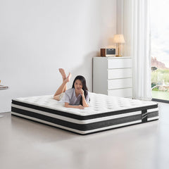 Queen Mattress, 12 Inch Hybrid Mattress, in a Box with Memory Foam Individual Pocket Spring, Motion Isolation/Pressure Relieving/Edge Support/CertiPUR-US Certified | Medium Firm (Queen)