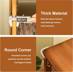 Folding Desk with Bookshelf │ Bamboo Folding Computer Desk │ Compact Workstation for Small Spaces │ Portable Study Table 40.6×21.3 in for Home Office Dorm