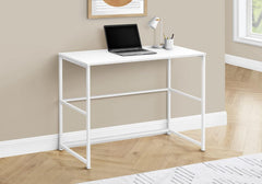 Monarch Specialties I 7775 Computer Desk, Home Office, Laptop, Left, Right Set-up, Storage Drawers, 40" L, Work, Metal, Laminate, White, Contemporary, Modern