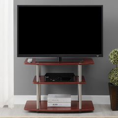 Convenience Concepts Designs2Go No Tools 3-Tier TV Stand 31.5" - Entertainment Center for TVs up to 37 Inches, Modern TV Console with Shelves for Living Room, Family Room, Cherry