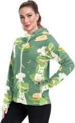 Crocodile Chef Women's UPF 50+ Sunscreen Athletic Jacket Hoodie Full Zip Long Sleeve Sun Shirts