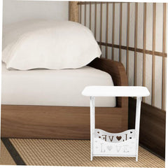 PRETYZOOM Bedside Table Nightstand Lower Shelf for Storage Minimalist Wooden Side Table for Bedroom Sofa Living Room Compact Design for Spaces