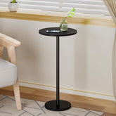 Small White Round Side Table Pedestal Table Drink Tables for Small Spaces Cocktail Pedestal End Table for Living Room Coffee Table Nightstand for Bedroom, Sofa and Balconty