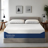 Queen Size Mattress, 12 Inch Gel Memory Foam Mattress in a Box, Fiberglass Free, Breathable for Cooler Sleep Supportive & Pressure Relief, CertiPUR-US Certified, White and Blue (12 Inch, Queen)