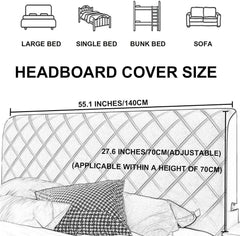 AMNOOL Headboard Cover Elasticity Fleece Bed Headboard Dustproof Slipcovers Thicken Solid Color Quilted Bed Head Cover for Bedroom Headboard Decoration, Pink