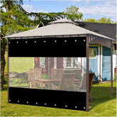Outdoor Tarpaulin Curtains Transparent Pergola Side Panels Tear-Resistant Tarpaulin, for Patio, Gazebo, with Grommets, Customizable (Color : Black, Size : 2.2x2.5m)