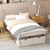 Giantex Twin Size Metal Bed Frame with Headboard & Footboard, 13.5 Inch Platform Bed Frame with 12 Steel Slats, Heavy Duty Mattress Foundation for Boys Girls Adults, No Box Spring Needed, Silver