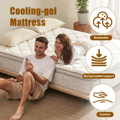 King Size Mattress,12 Inch Hybrid King Mattress in a Box with Memory Foam and Pocket Spring for Pressure Relief & Comfort Sleep & Zoned Support, Medium Firm (King Size)