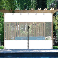 Rainproof Tarpaulin Clear Pergola Side Panels with Zipper Tarpaulin Curtains for Carports, Canopies, Shops, Attics, Plant Sheds(8.2x8.2ft/2.5x2.5m)