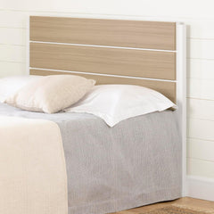 South Shore Munich Headboard White and Soft Elm