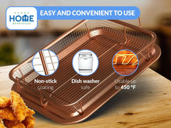 Home Warehouse Premium Carbon Steel Air Fryer Basket for Oven | Superior Craftsmanship | Sleek Design | Robust, Rust-Proof and Dishwasher-Safe