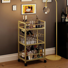 Bar Cart, Serving Cart for Home, Microwave Cart & Coffee Syrup Rack Organizer