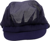 OUNONA Unisex Chef Hat Breathable Mesh Cotton Cooking Hat for Men Women Food Service Hair Nets Mesh Cap Food Service Caps Navy