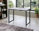Enhance Your Workspace with Sturdy Writing Desk, Stylish Antique White and Black Design, Home Office