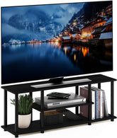 Furinno Turn-N-Tube TV Stand, 3-Tier Entertainment Center with Open Shelves, TV Console for TV up to 50 Inch, for Living Room, Bedroom, White