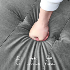 78" Velvet Futon Sofa Bed, Modern Convertible Sleeper Couch Bed with Folded Armrests, Side Pokets, Velvet 2-Seat Futon Sofa, Memory Foam Loveseat for Living Room Small Space Studio Apartment (Navy)