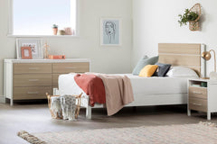 South Shore Munich Headboard White and Soft Elm