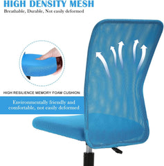 Ergonomic Chairs Set of 2, Cute Adjustable Armless Office Desk Chair w/Mesh Back & Soft Thick Seat, Comfy Swivel Rolling Executive Small Computer Task Chair Sillas para Escritorio for Adult Women