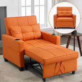 Modern Convertible Sleeper Sofa Bed, 3-in-1 Adjustable Futon Couch with Storage & Removable Armrests for Apartment, Studio, Office, Small Spaces (Green)